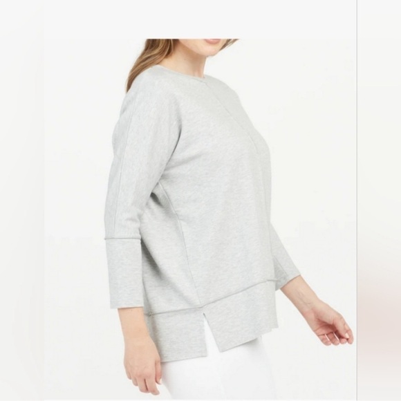 Spanx Dolman Perfect Length Top Soft Grey Heather Size Small Petite - Picture 2 of 11